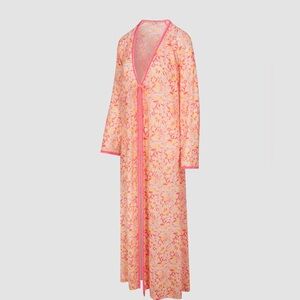 Sunray Lace Long Robe Floral Mesh Duster